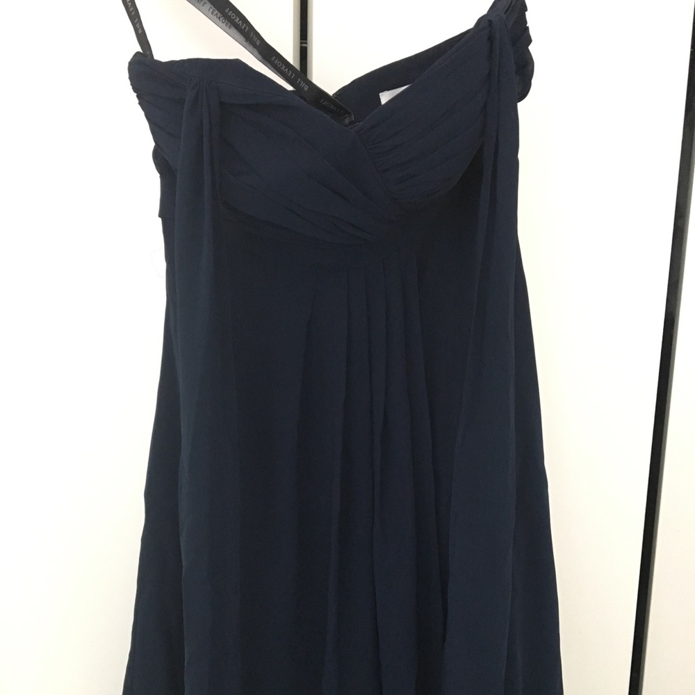 Bill Levkoff Strapless Navy Cocktail Dress Size 4 - Picture 5 of 7